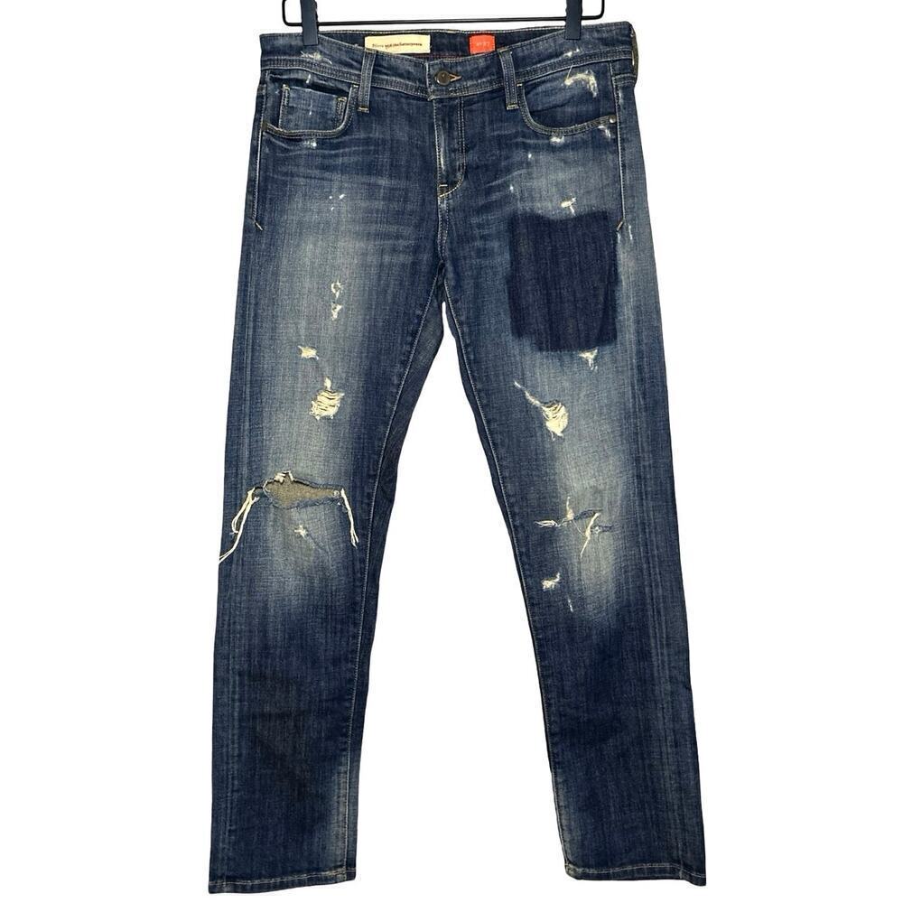 Pilcro Women’s Hyphen Super Distressed Dark Wash Jeans Size 27